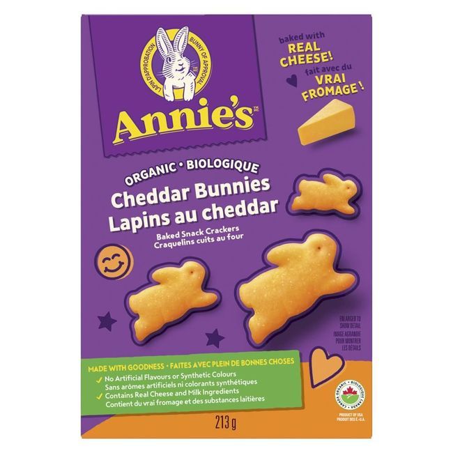 Annie's Organic Cheddar Bunnies Snack Crackers, 213 G -- 12 Per Case