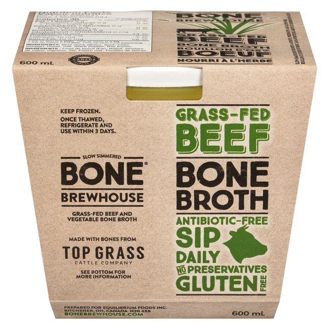 Bone Brewhouse Bouillon D'os De Bœuf Nourri À L'herbe Et De Légumes, 600 Ml -- 6 Par Boîte