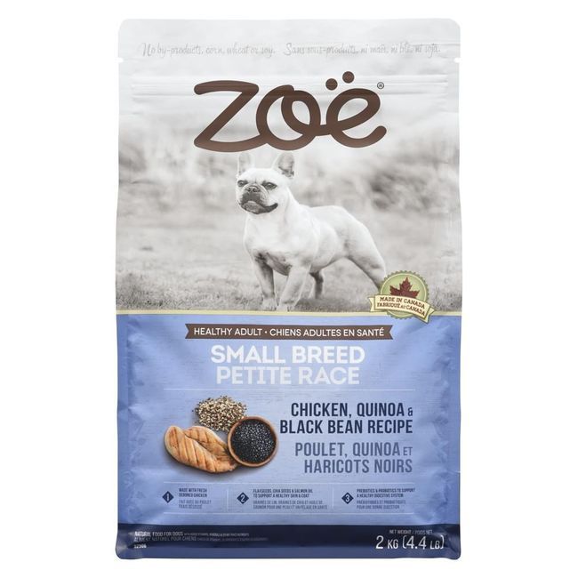Zoe Nourriture Pour Chiens De Petite Race, Recette De Poulet, De Quinoa Et De Haricots Noirs, 2 Kg -- 3 Par Boîte