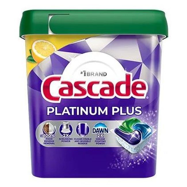 Cascade Platinum Plus Actionpacs Lemon Scent Dishwasher Tabs, 51 Count -- 3 Per Case