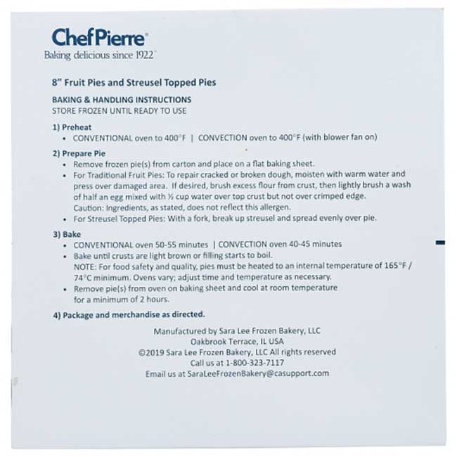 Chef Pierre 8 In Pie Unbaked Strawberry Rhubarb Pie, 27 Oz -- 6 Per Case