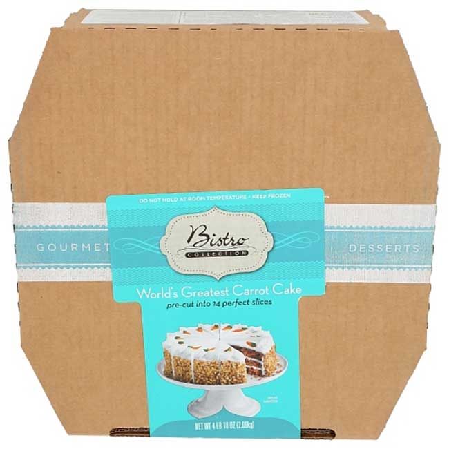 Bistro Collection Le Meilleur Gâteau Aux Carottes Du Monde, 4,625 Lb -- 2 Par Boîte