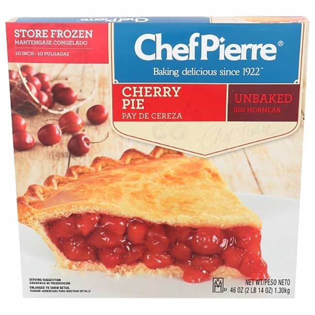 Chef Pierre Tarte Aux Cerises Non Cuite De 10 Po, 46 ​​oz -- 6 Par Caisse