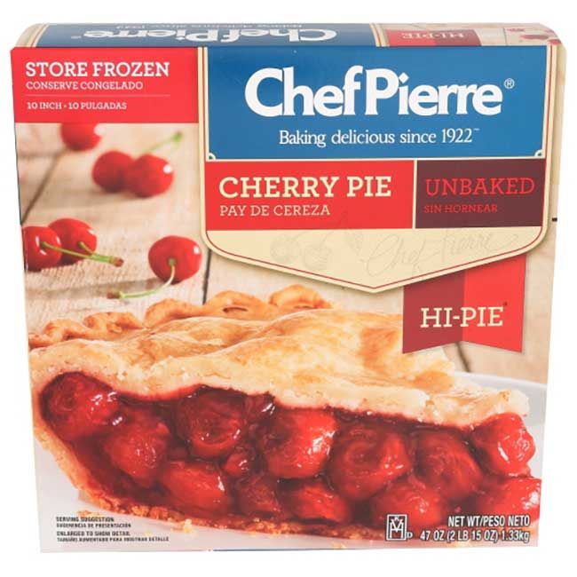 Chef Pierre Tarte Aux Cerises Non Cuite De 10 Po, 2,938 Lb -- 6 Par Caisse