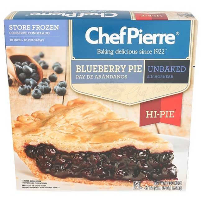 Chef Pierre Tarte Aux Bleuets Non Cuite, 10 Po -- 6 Par Caisse