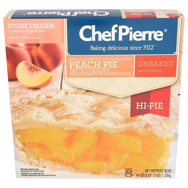 Chef Pierre Tarte Aux Pêches Non Cuite De 10 Po, 2,938 Lb -- 6 Par Caisse