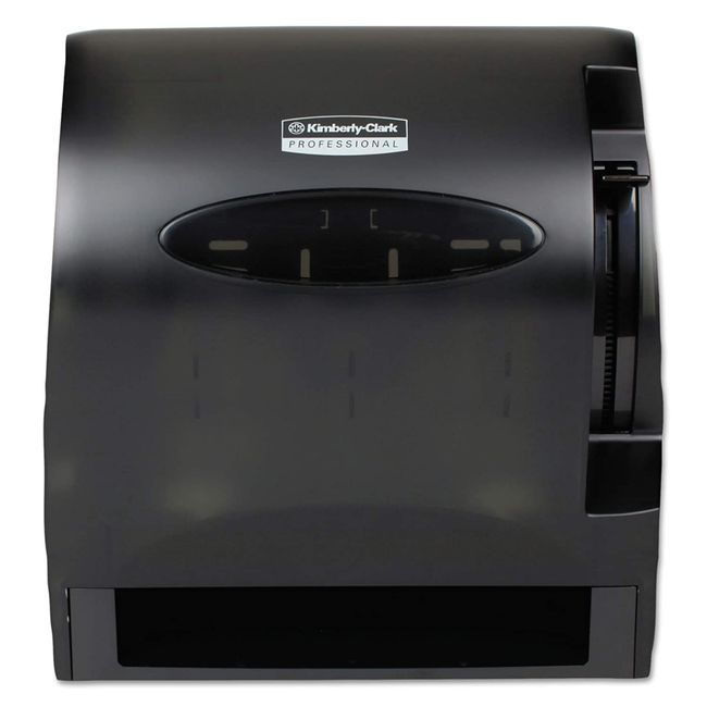 Kimberly-clark Professional Plastic Smoke Lev-r-matic Manual Hard Roll Towel Dispenser For 1.5 In Core Towel, 13.3 X 13.5 X 9.8 In