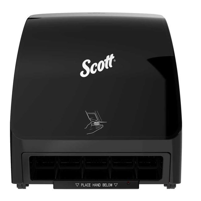 Scott Distributeur De Serviettes Slimroll Noires Avec Essuie-mains Orange, 30 X 31 X 18,4 Cm