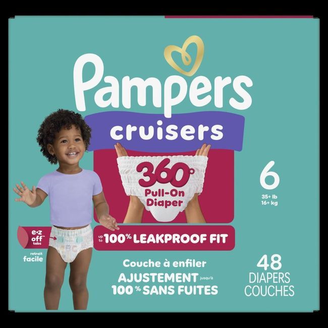 Pampers Cruiser Size 6 360 Degree Pull On Baby Diaper, 48 Count
