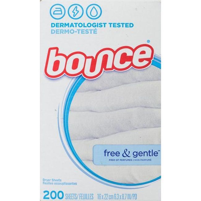 Bounce Free And Gentle Dryer Sheets, 200 Count -- 6 Per Case