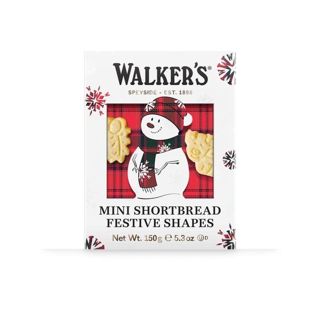 Walkers 3d Mini Snowman Shortbread Festive Shapes Cookies, 5.3 Oz -- 10 Per Case