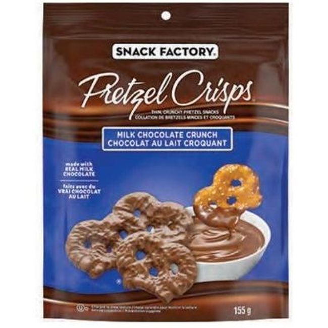 Snack Factory Milk Chocolate Crunch Pretzel Crisps, 155 G -- 12 Per Case