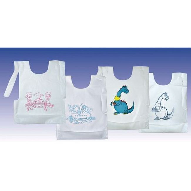 Disco White Childrens Bib With 2 In Pocket, 500 Count