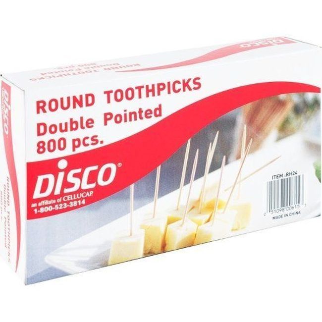 Disco Round Toothpicks, 800 Count -- 24 Per Case