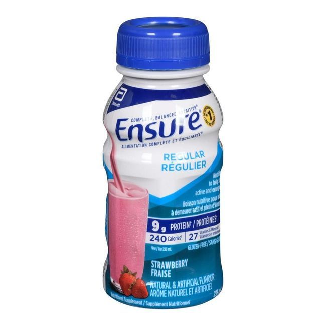 Ensure Regular Strawberry Nutritional Drink, 235 Ml -- 24 Per Case
