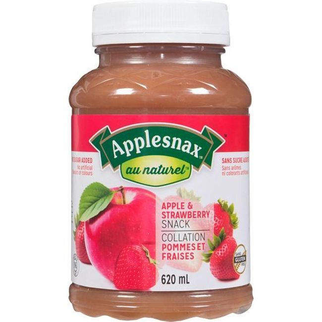 Applesnax Strawberry Apple Sauce, 620 Ml -- 12 Per Case