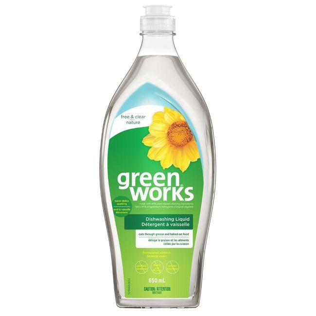 Green Works Free And Clear Dishwashing Liquid, 650 Ml -- 6 Per Case