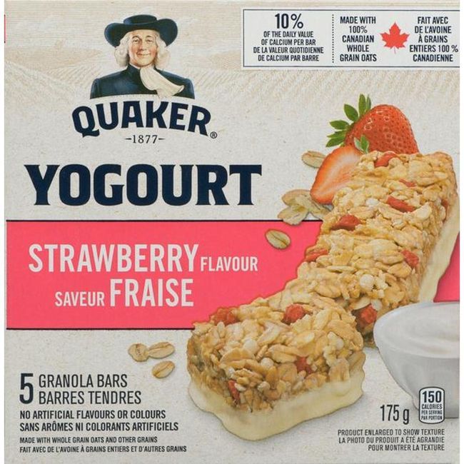 Quaker Barre Granola Aux Fraises Et Au Yogourt, 175 G -- 12 Par Caisse
