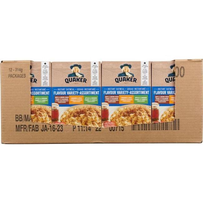 Quaker Variety 3 Flavours Oatmeal, 314 G -- 12 Per Case