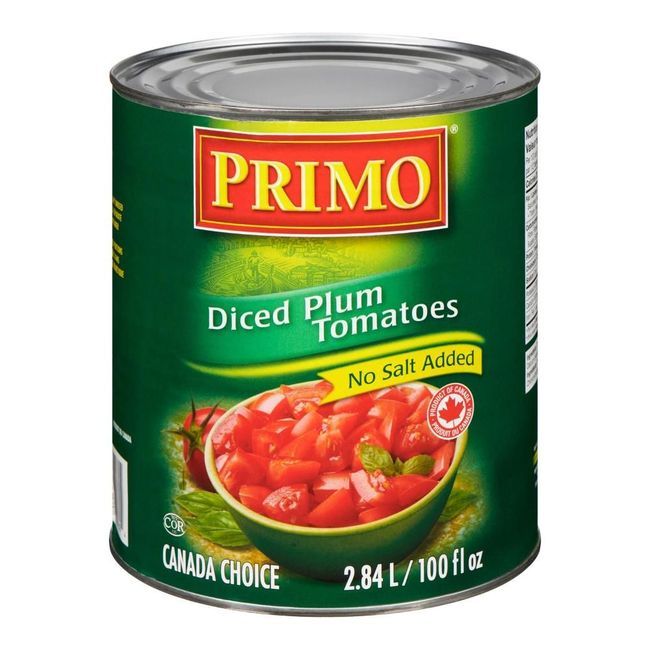 Primo Tomates Prunes Coupées En Dés Sans Sel Ajouté, 2,84 L -- 6 Par Caisse