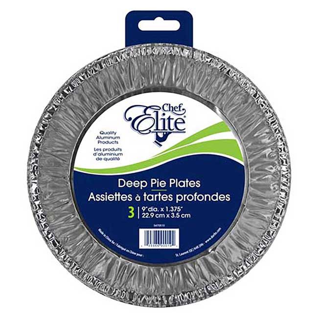 Chef Elite Deep Pie Plate, 3 Count -- 24 Per Case