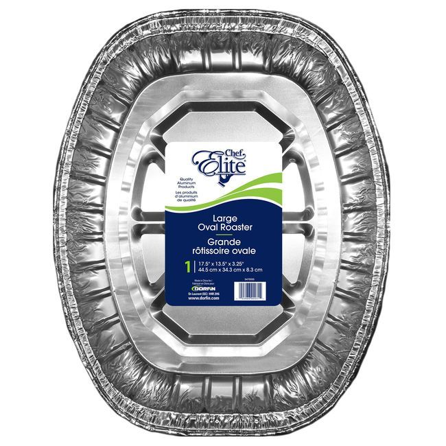 Chef Elite Large Oval Roaster, 17.5 X 13.5 X 3.25 In -- 50 Per Case