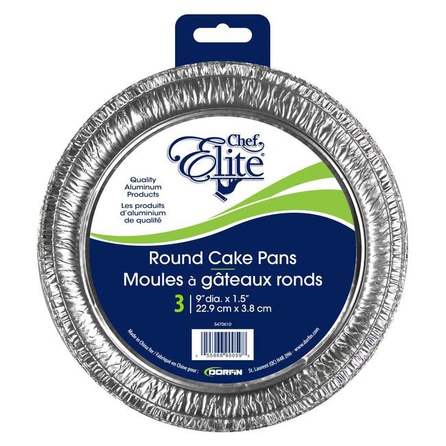 Chef Elite Round Cake Pan, 3 Count -- 24 Per Case