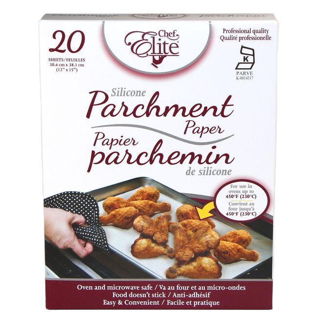Chef Elite Parchment Paper Sheets, 20 Count -- 24 Per Case