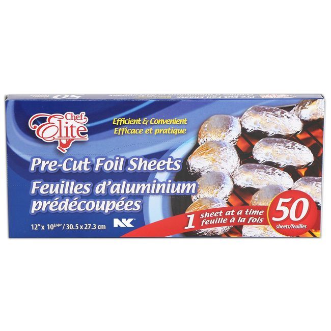 Chef Elite Aluminum Foil Pop-up Sheets, 50 Count -- 24 Per Case