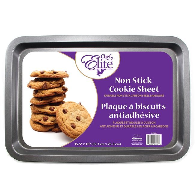 Chef Elite Plaque À Biscuits Antiadhésive, 15,5 X 10 Po -- 12 Par Boîte