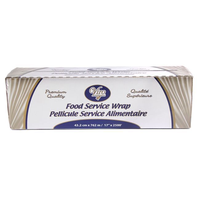Viro 39 Gauge Pvc Food Service Wrap With Metal Cutter, 17 In X 2500 Ft