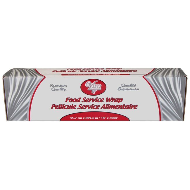 Viro 39 Gauge Pvc Food Service Wrap With Metal Cutter, 18 In X 2000 Ft