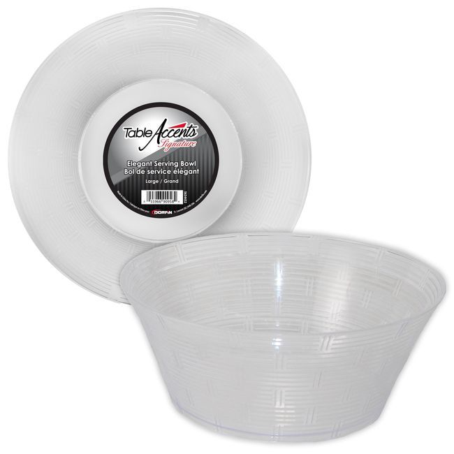 Table Accents Grand Bol De Service Élégant En Plastique Signature, Capacité De 3,3 L -- 18 Par Boîte