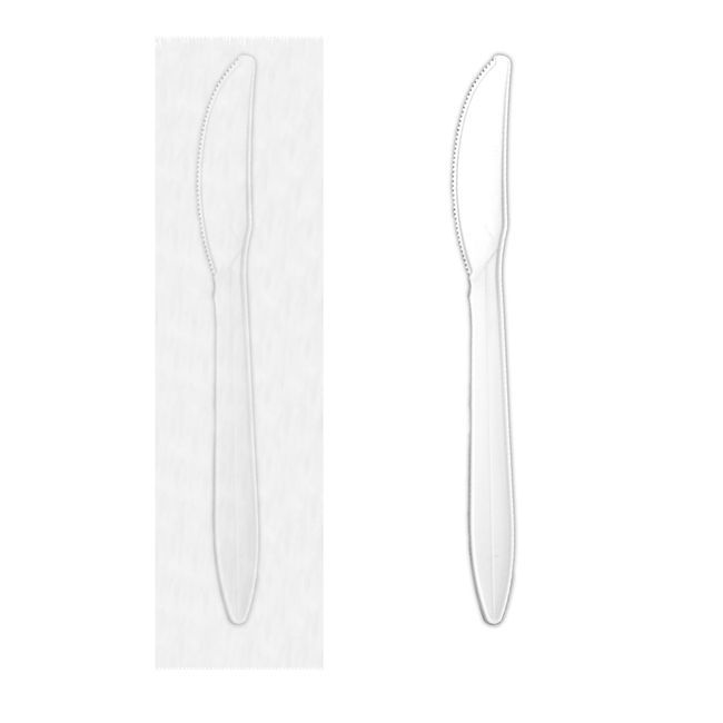 Table Accents Individually Wrapped Polypropylene Knives -- 1000 Per Case