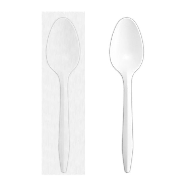 Table Accents Individually Wrapped Polypropylene Teaspoons -- 1000 Per Case