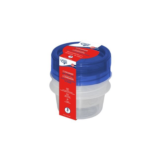 Chef Elite Contenant De 4 Oz Avec Couvercle À Visser, 3 Unités -- 12 Par Boîte