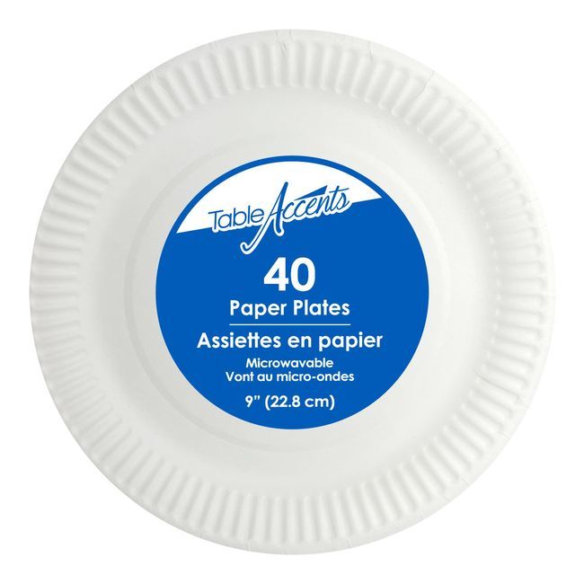 Table Accents Uncoated White Paper Plate, 9 In -- 960 Per Case