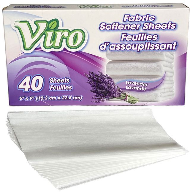Viro Lavender Fabric Softener Sheets, 40 Count -- 24 Per Case