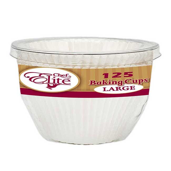 Chef Elite White Large Baking Cup, 125 Count -- 36 Per Case