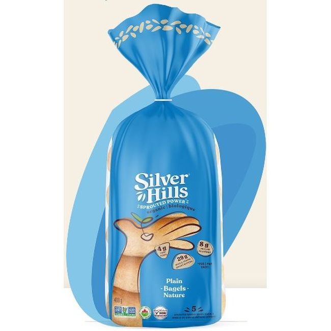 Silver Hills Silver Hills Organic Plain Sprouted Whole Grain Bagel, 400 G -- 8 Per Case