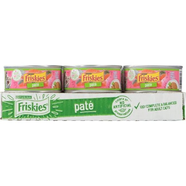 Friskies Salmon Dinner Pate Wet Cat Food - Tin, 156 G -- 24 Per Case