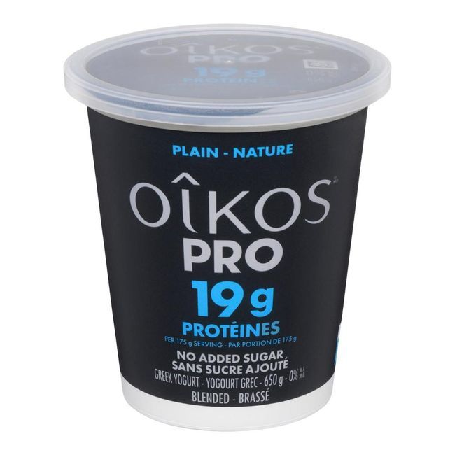 Oikos Pro 19 G Protéines Sans Sucre Ajouté Yogourt Grec Nature, 650 G -- 6 Par Boîte