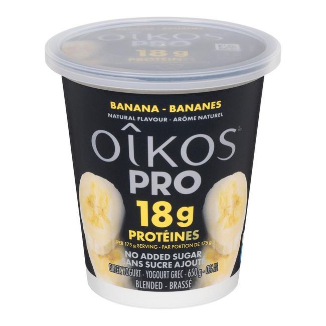 Oikos Yaourt Grec À La Banane Sans Sucre Ajouté, 18 G De Protéines, 650 G -- 6 Par Boîte