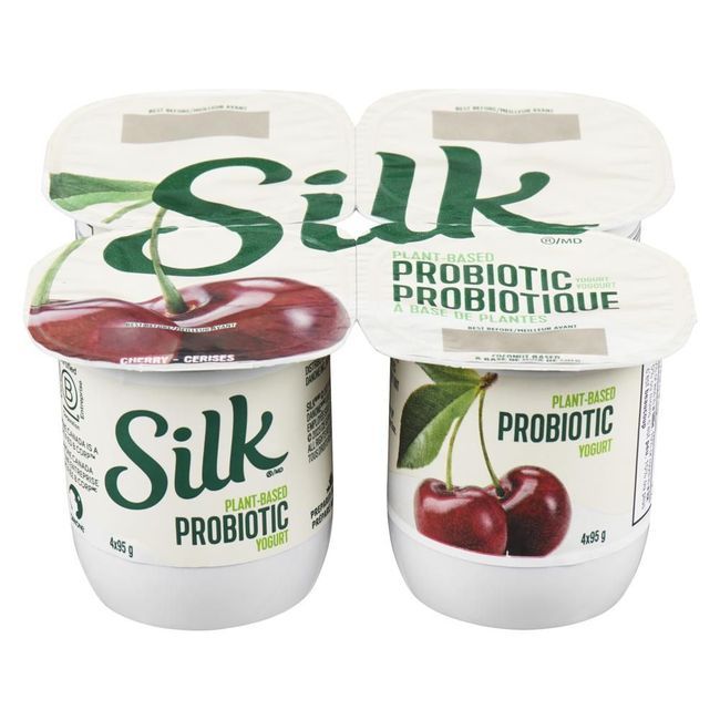 Silk Probiotic 95 G Plant Based Cherry Yogurt, 4 Count -- 6 Per Case