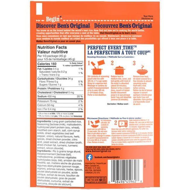 Ben's Original Fast And Fancy Garden Vegetable Rice, 132 G -- 12 Per Case