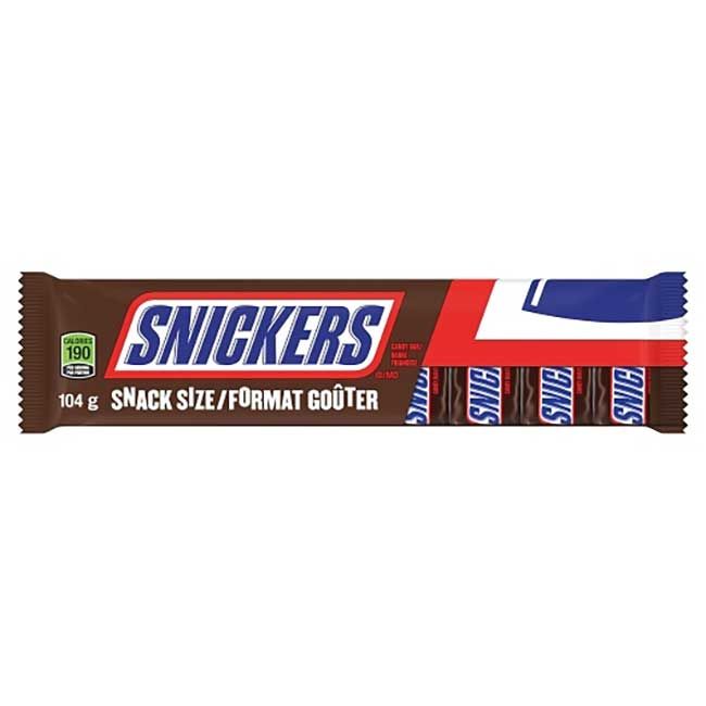 Snickers Bonbons De Taille Amusante, 104 G -- 20 Par Boîte