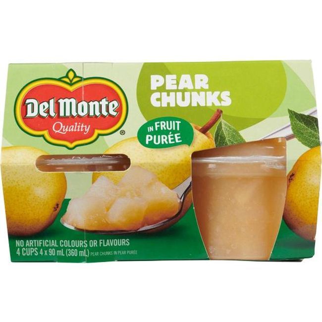 Del Monte Pear Chunks In Pear Puree, 90 Ml -- 24 Per Case