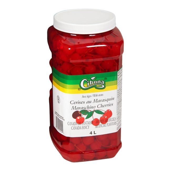Cibona Maraschino Cherries With Stem For Cocktail, 4 L -- 2 Per Case