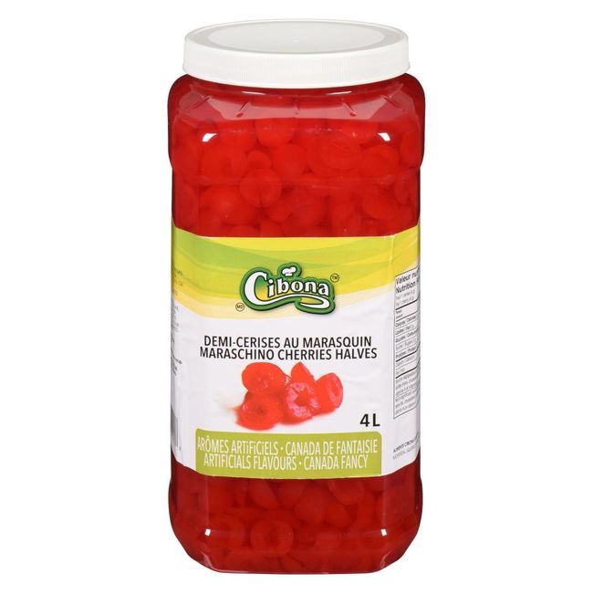 Cibona Red Maraschino Cherries Halves, 4 L -- 2 Per Case
