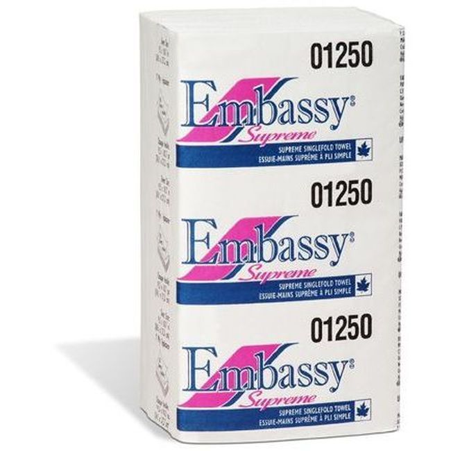 Embassy Supreme Singlefold Towel, 9 X 10.7 In -- 16 Per Case